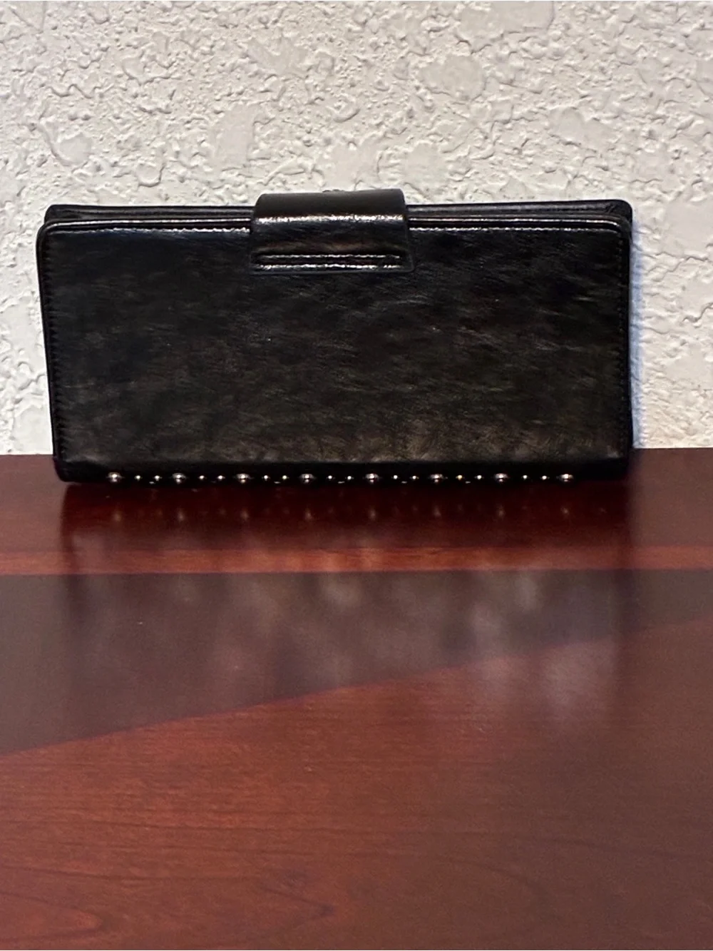 Black Studded Skull Wallet